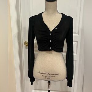 Black cropped long sleeve